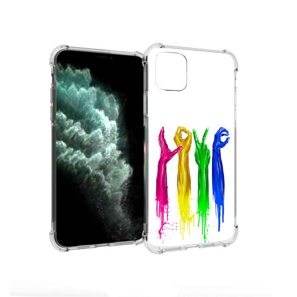 

Чехол MyPads Tocco для Apple iPhone 11 Pro Max яркие руки love (PT142698.615.707), Прозрачный, Tocco