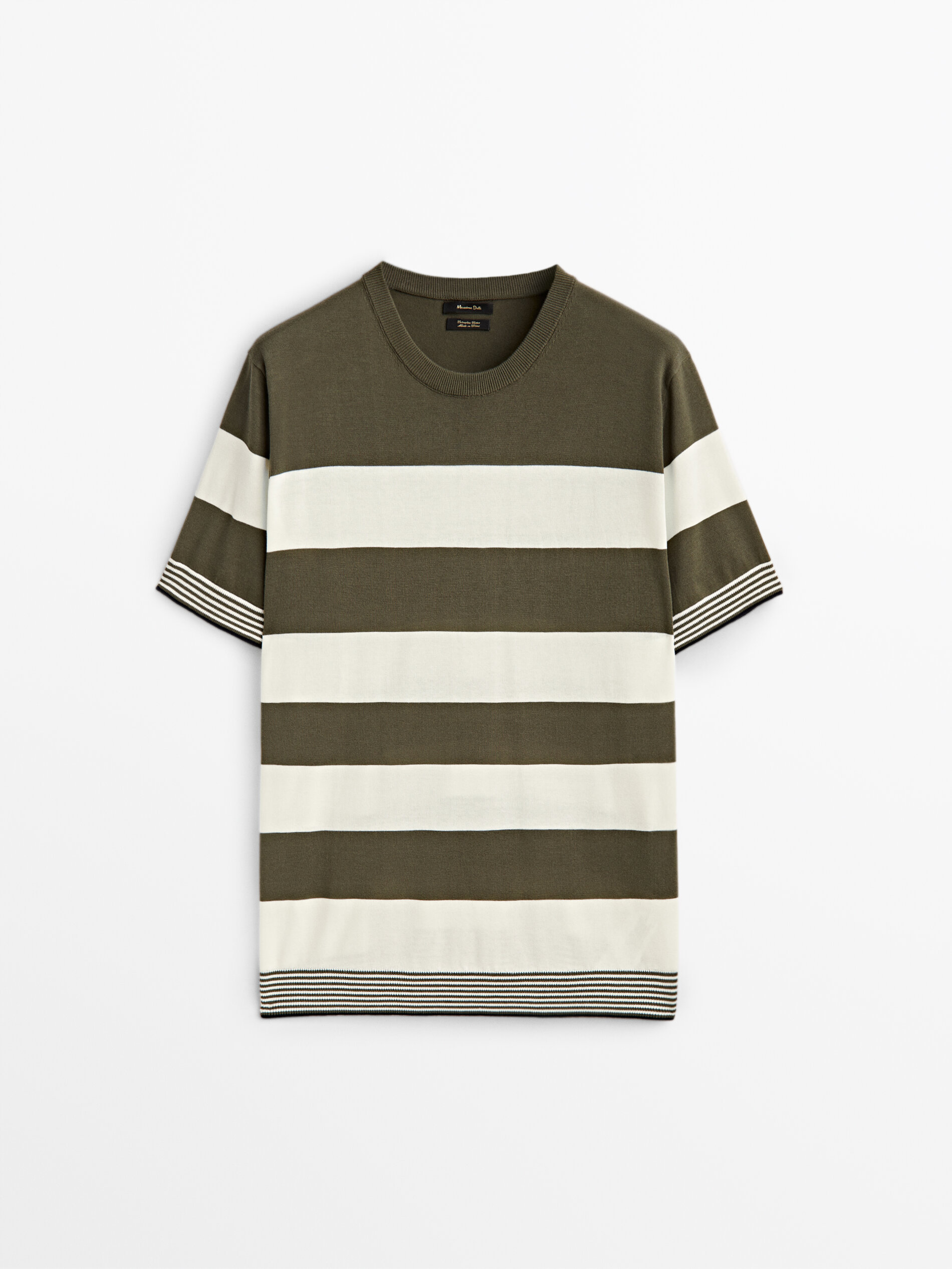 

Футболка мужская Massimo Dutti 00922402506 хаки S, 00922402506