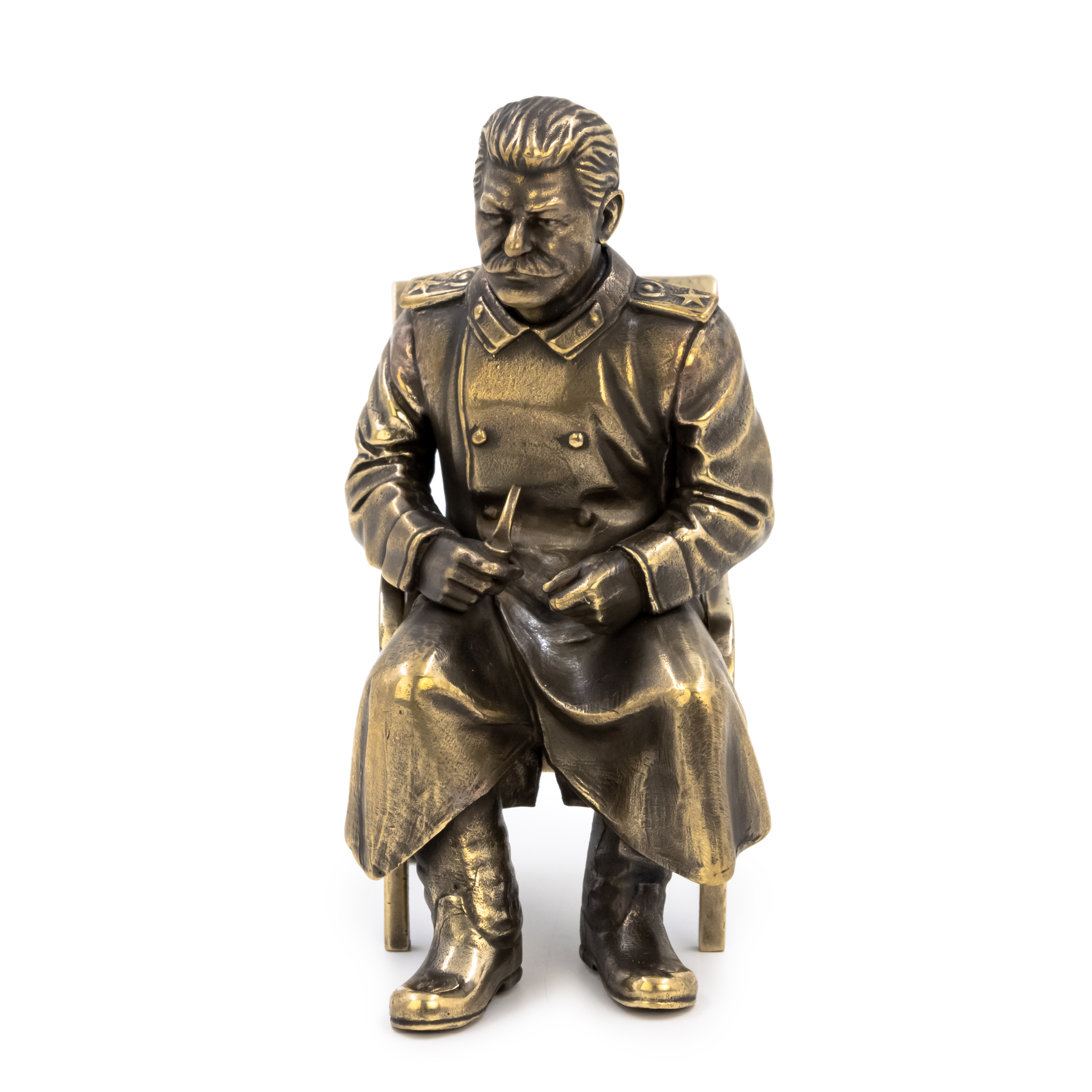 

Статуэтка Пятигорская Бронза Сталин на стуле 58221, Бронзовый