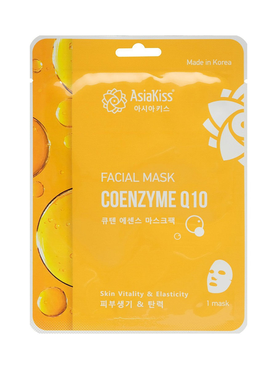 фото Маска для лица c коэнзимом asiakiss q10 essence facial mask