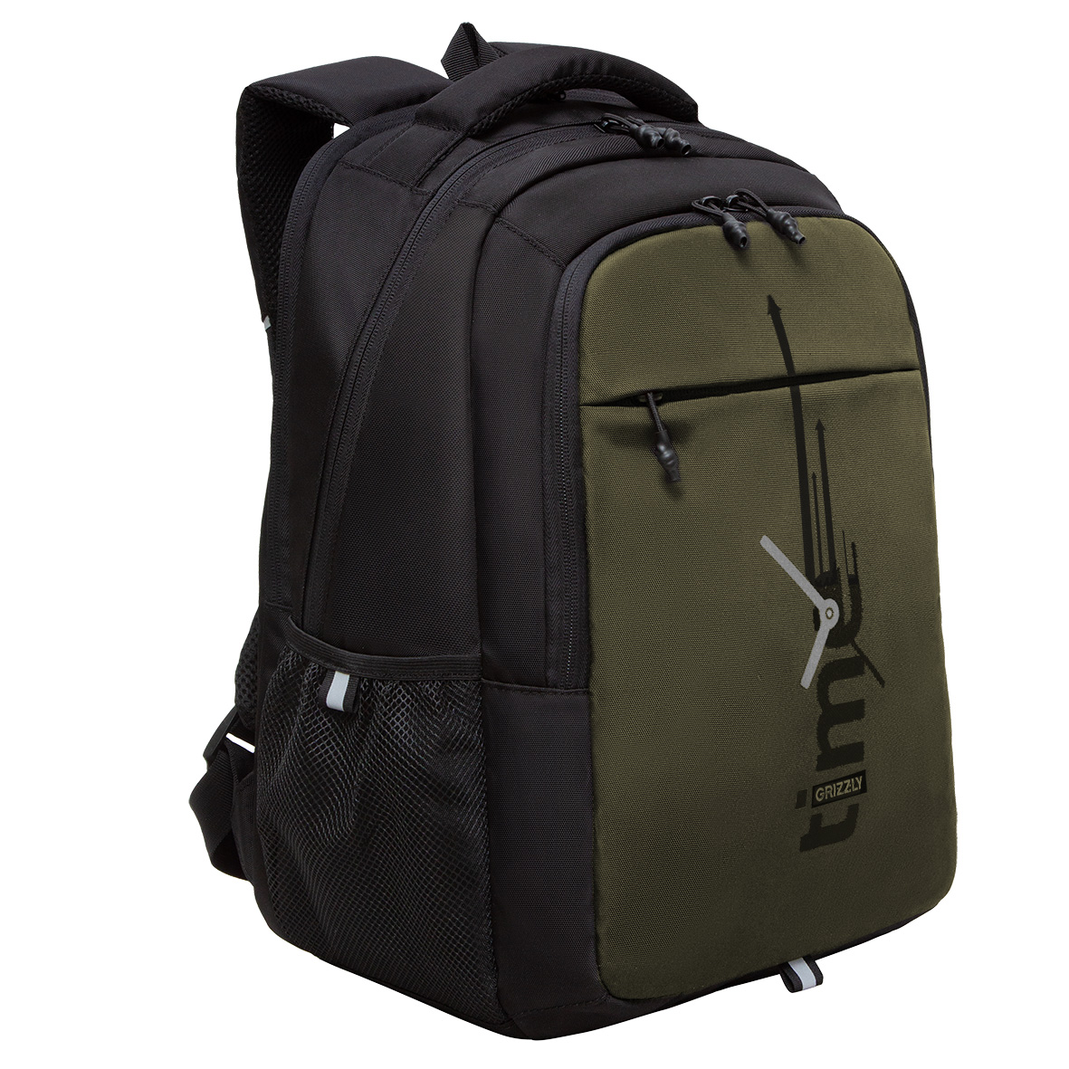 Рюкзак детский Grizzly RU-432-2/3 карман для ноутбука, анатомическая спинка, черный