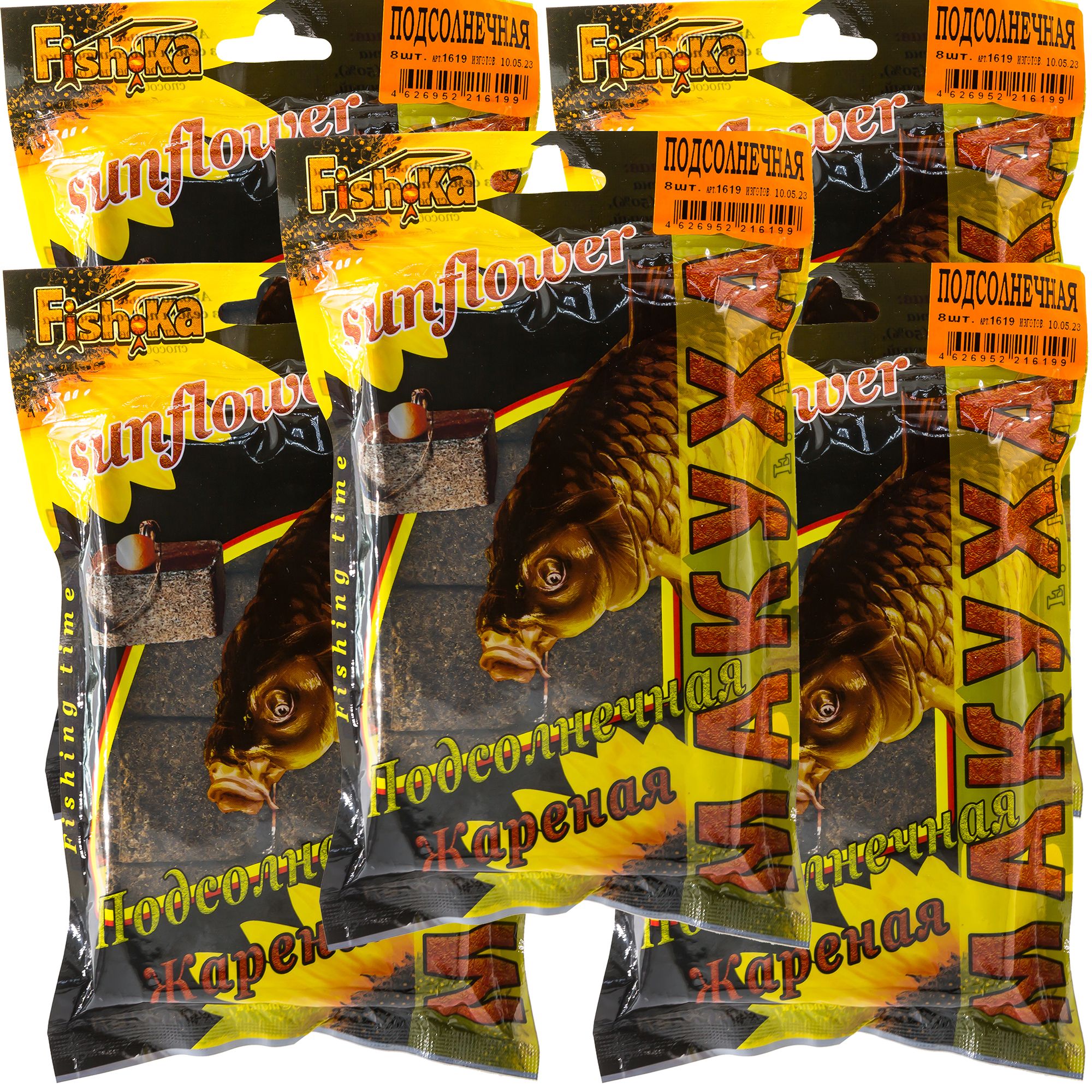 

Макуха подсолнечная Fish.ka 1.5 кг 40 брикетов, 44х36х21 мм