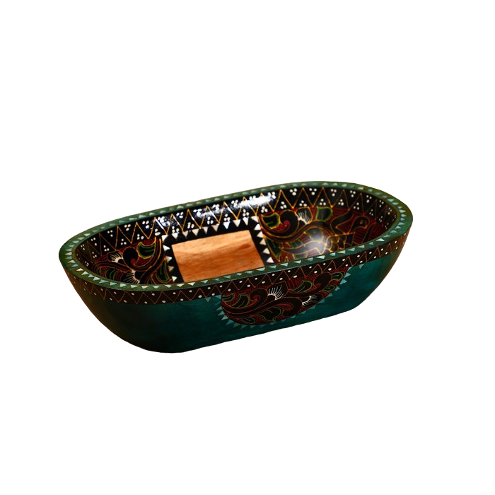 

Тарелка "Ломбок стайл" дерево 25х15х6,5 см, Синий, Indonesian style