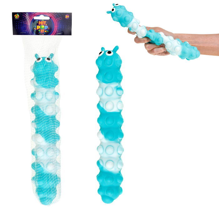 

Игрушка-антистресс 1toy Hit PopIt Гусеница бело-голубая, Разноцветный, Т23451-3
