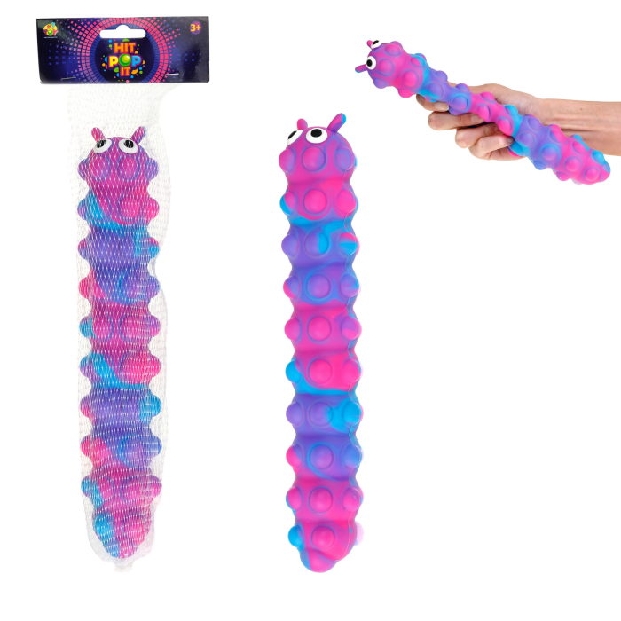 

Игрушка-антистресс 1toy Hit PopIt Гусеница разноцветная, Разноцветный, Т23451-4