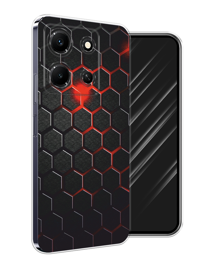 

Чехол Awog на Infinix Note 30i "Фон соты красные", Красный;черный, 3104350-1