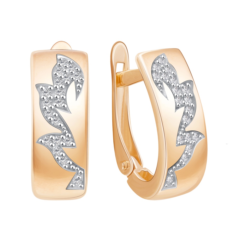 

Серьги из красного золота 585Gold 302007036, фианит, 302007036