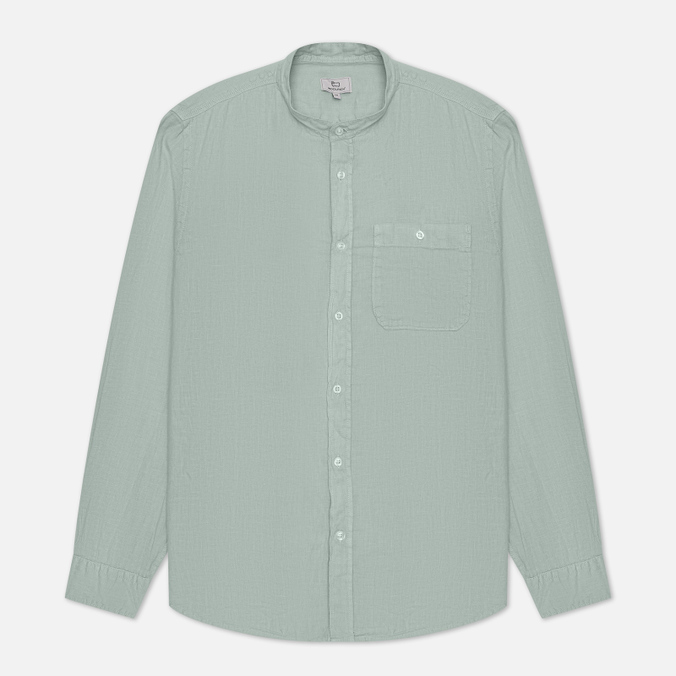 

Мужская рубашка Woolrich Band Collar Linen зелёный, Размер S, Band Collar Linen