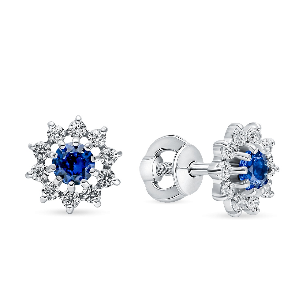 

Серьги пусеты из серебра 585Gold 702011261, фианит, 702011261