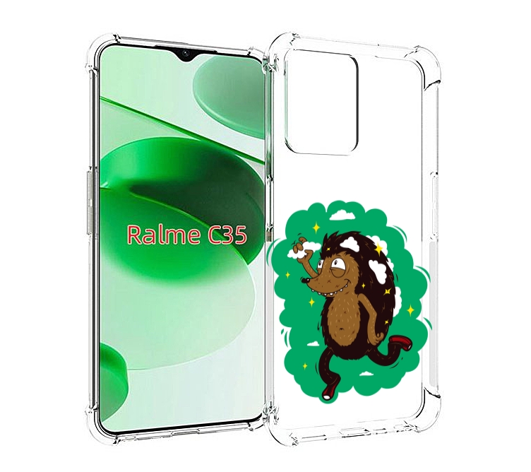 

Чехол MyPads Ежик в облаках для Realme C35 / Narzo 50A Prime, Прозрачный, Tocco