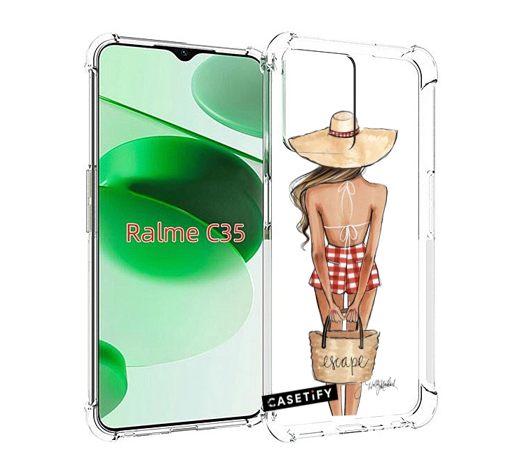 

Чехол MyPads CASETiFY женский для Realme C35 / Narzo 50A Prime, Прозрачный, Tocco