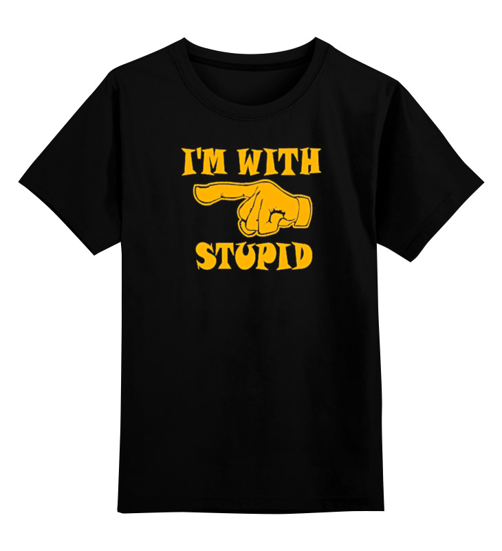 

Детская футболка классическая Printio I'm with stupid, р. 116, Черный, 0000000683234