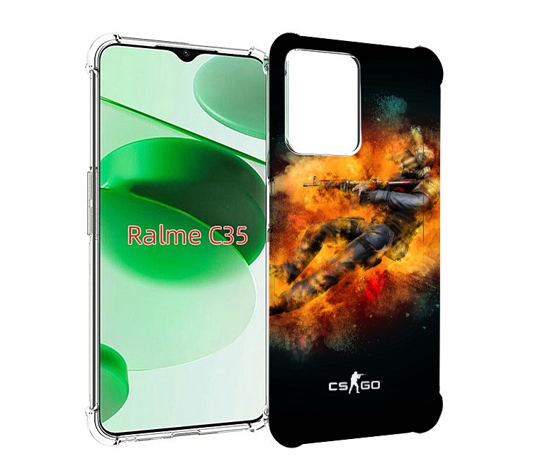 

Чехол MyPads CS-go-Контр-террорист мужской для Realme C35 / Narzo 50A Prime, Прозрачный, Tocco