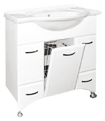 

Misty Тумба с раковиной Misty Дрея 85 2 ящика с бельевой корзиной