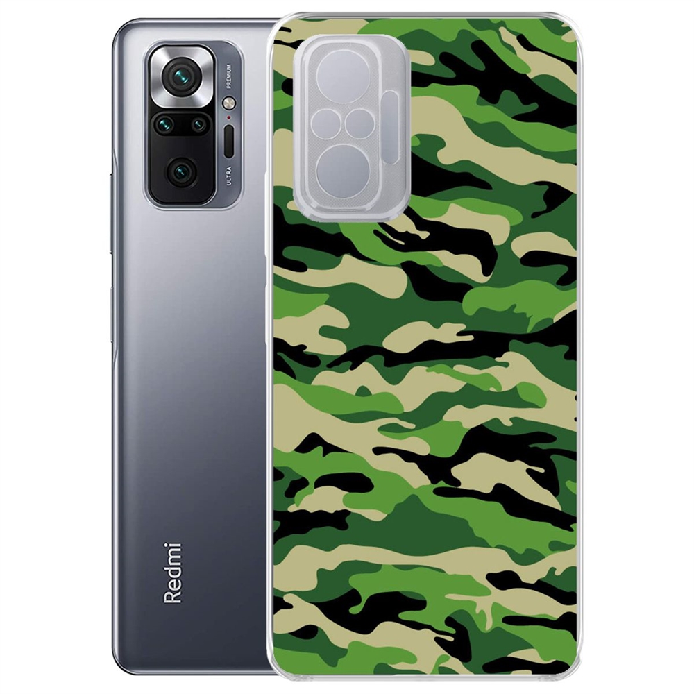 Чехол-накладка Камуфляж зеленый для Xiaomi Redmi Note 10 Pro