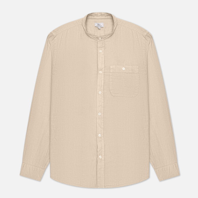 

Мужская рубашка Woolrich Band Collar Linen бежевый, Размер XL, Band Collar Linen