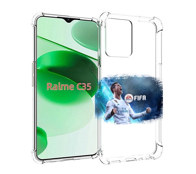 

Чехол MyPads FiFA логотип для Realme C35 / Narzo 50A Prime, Прозрачный, Tocco