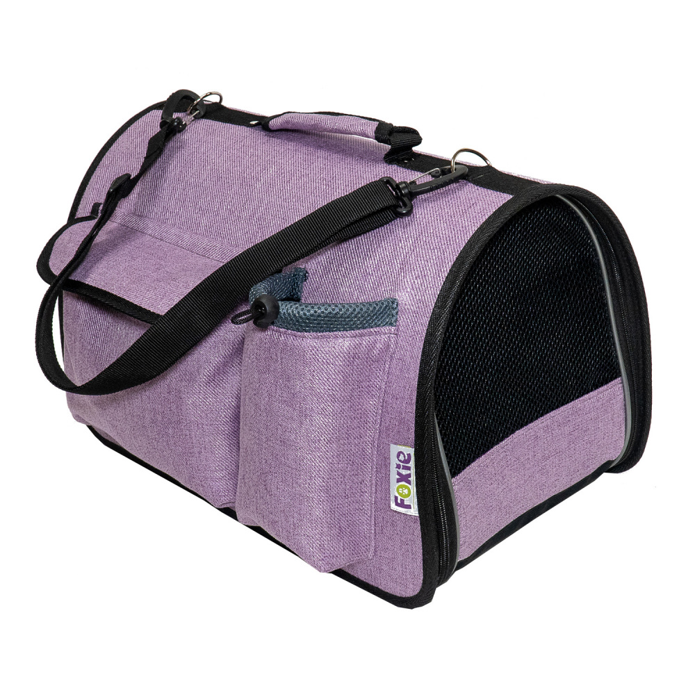 фото Сумка-переноска для кошки, собаки foxie colour, 29x45x27см фиолетовый