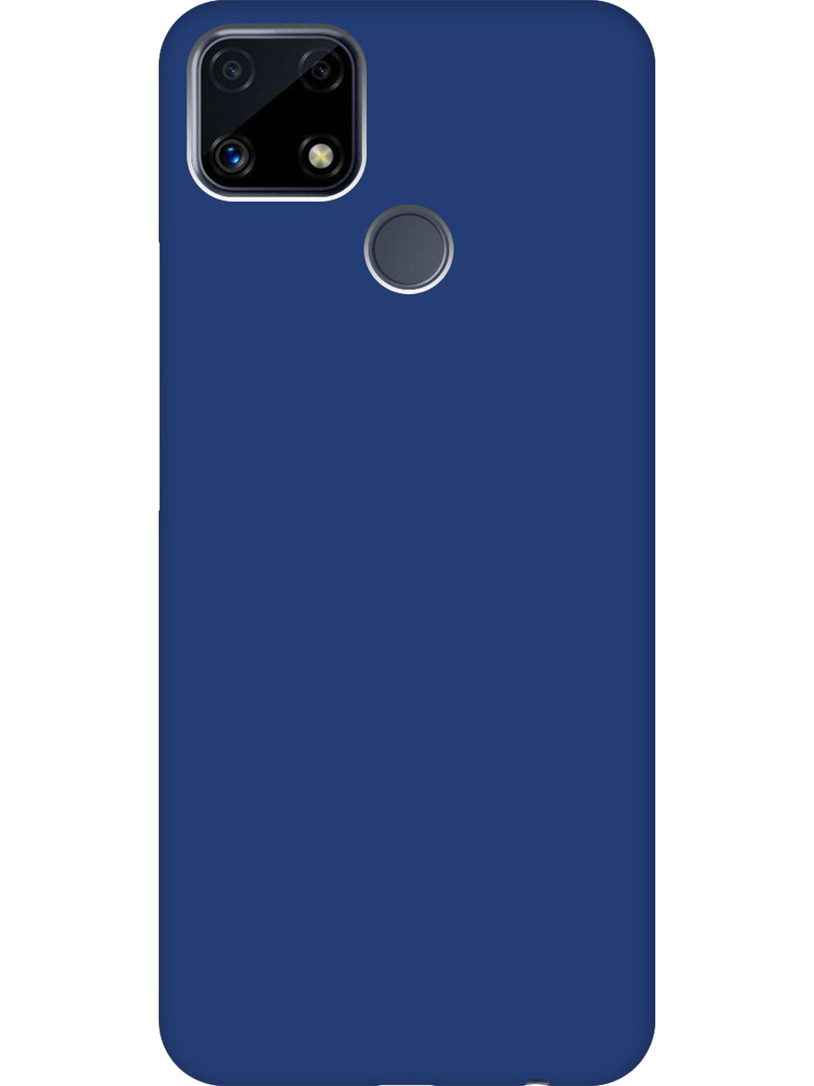 

Силиконовый чехол на Realme C25/C25S матовый синий, 732395313