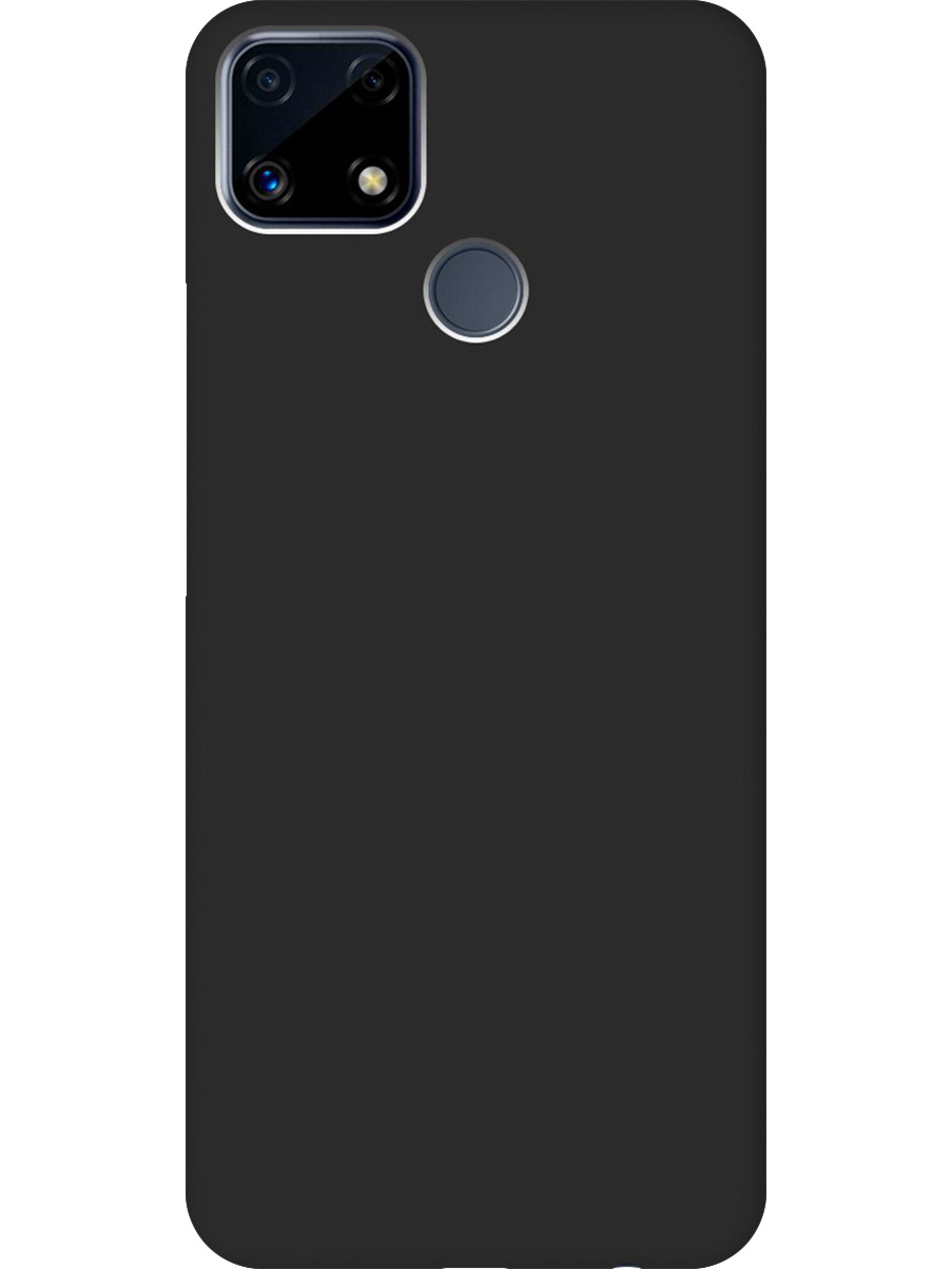 

Силиконовый чехол на Realme C25/C25S матовый черный, 732395313