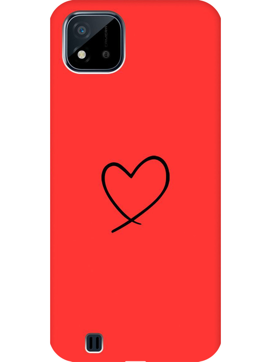 

Силиконовый чехол на Realme C20/C11 (2021) с принтом "Сердце" матовый красный, Красный;прозрачный;черный, 726147472
