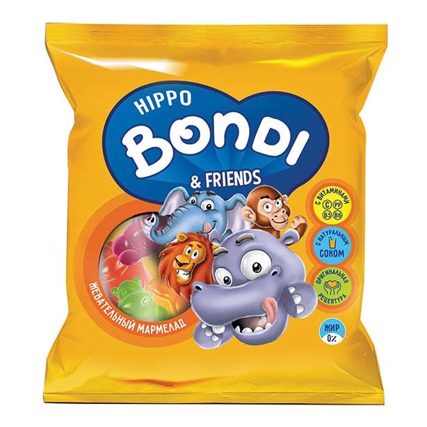 Мармелад Hippo bondi & friends жевательный с витаминами 70 г