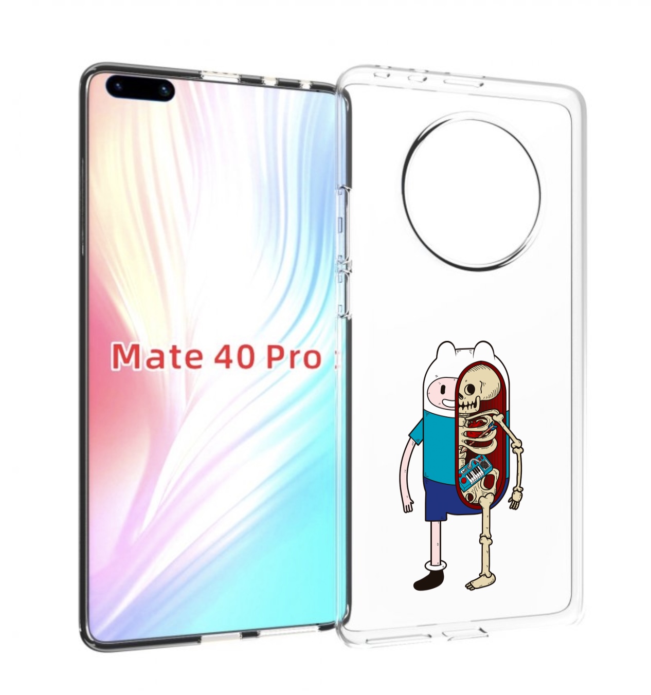 

Чехол MyPads Финн скелет для Huawei Mate 40 Pro (NOH-NX9), Прозрачный, Tocco