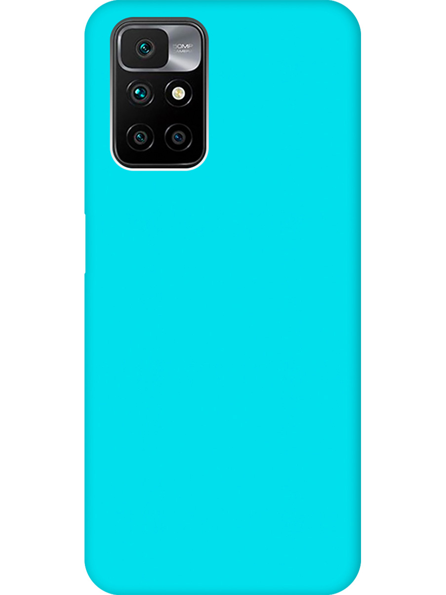 

Силиконовый чехол на Xiaomi Redmi 10 матовый мятный, Голубой, 731907121