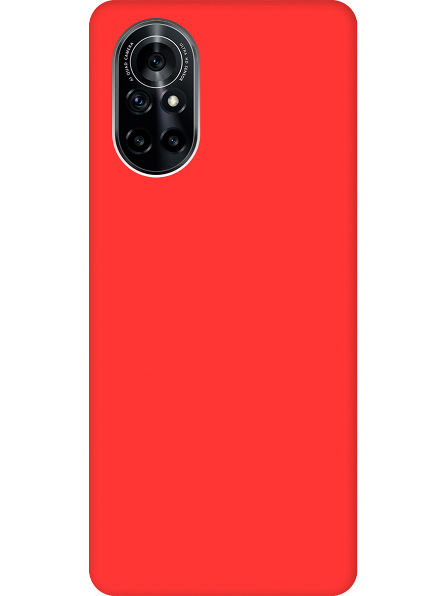 

Силиконовый чехол на Huawei Nova 8 матовый красный, 731079521