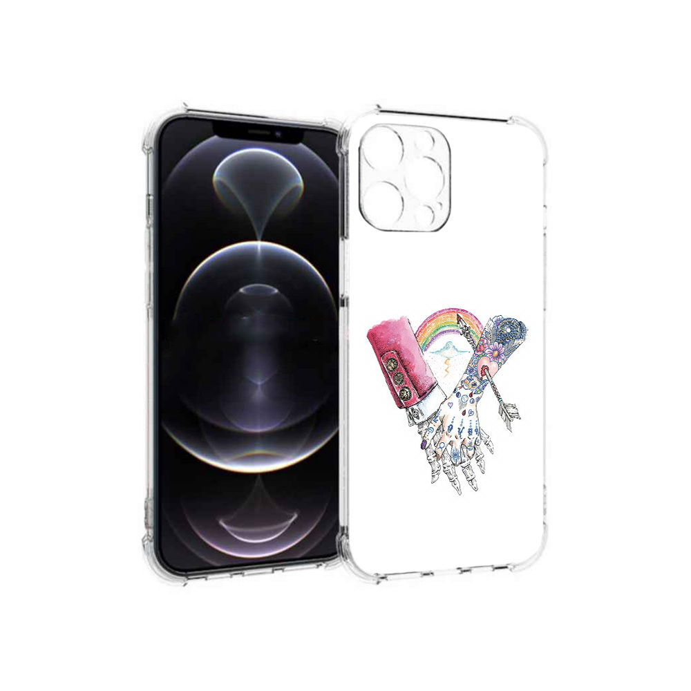 

Чехол MyPads Tocco для Apple iPhone 12 Pro Max абстракция руки в татуировках, Прозрачный, Tocco