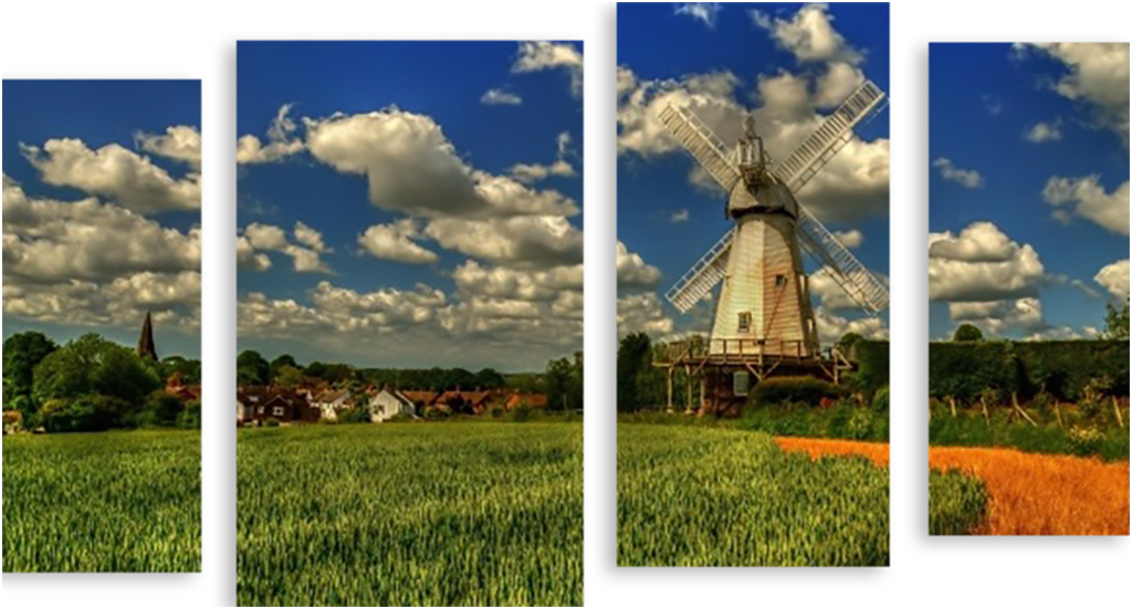 

Картина модульная на холсте Модулка Ветряная мельница 170x100 см, 2313