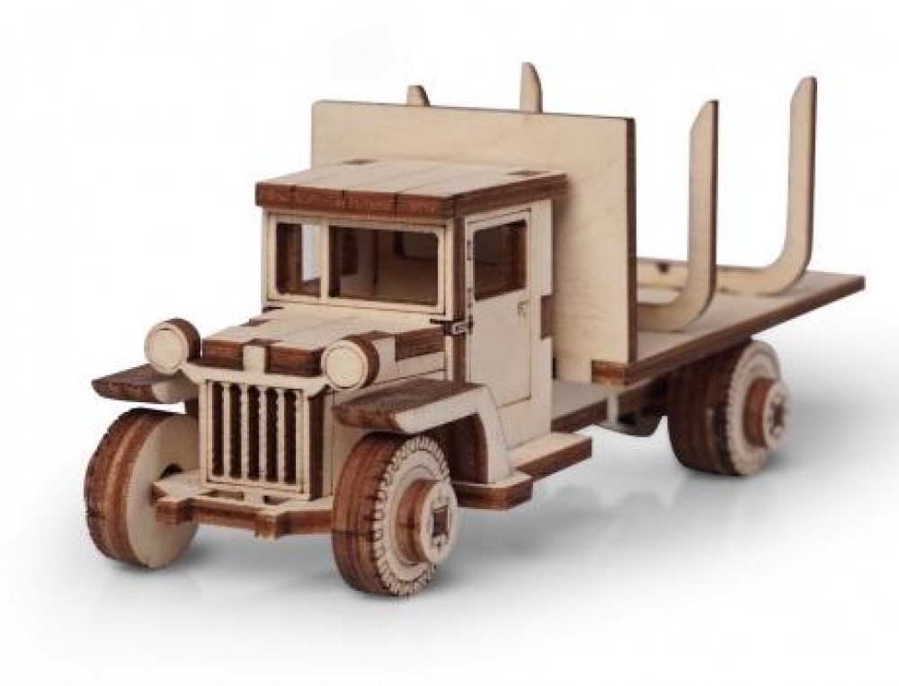 фото Конструктор деревянный 3d lemmo грузовичок лесовоз 00-82 подвижный