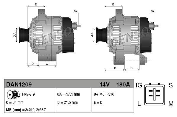 

DENSO Генератор DENSO DAN1209