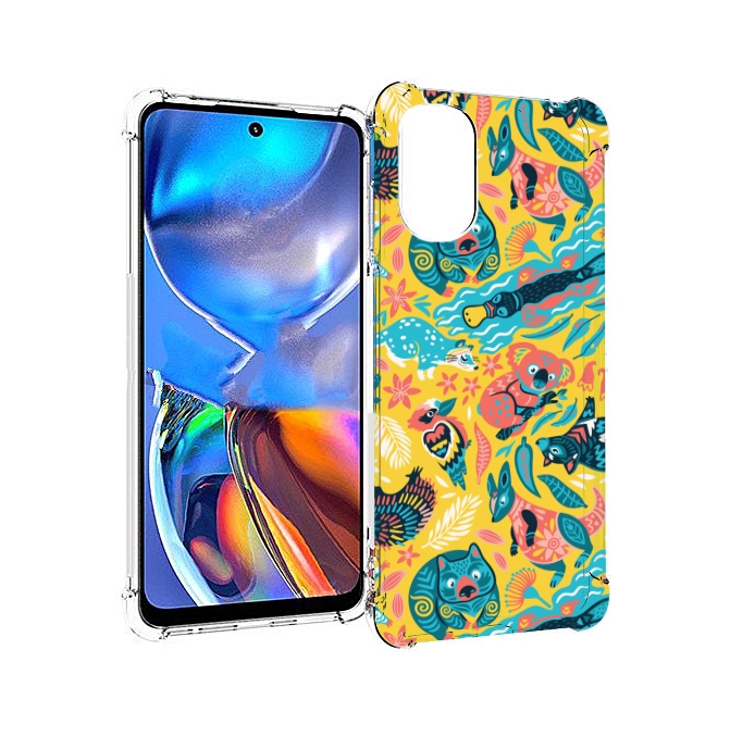 

Чехол MyPads seamless-pattern для Motorola Moto E32, Прозрачный, Tocco