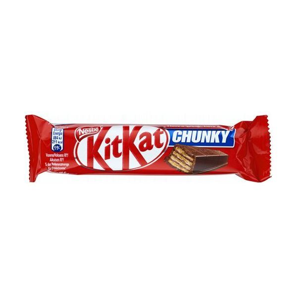 фото Батончик kitkat chunky молочный шоколад с хрустящей вафлей, 36 штук 40 г kit kat