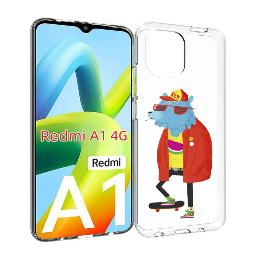 

Чехол MyPads медведь на скейте для Xiaomi Redmi A1, Прозрачный, Tocco