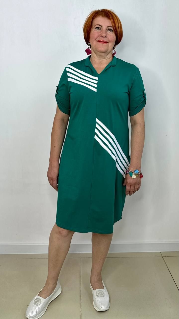 Платье женское EX 1757 зеленое 54 RU