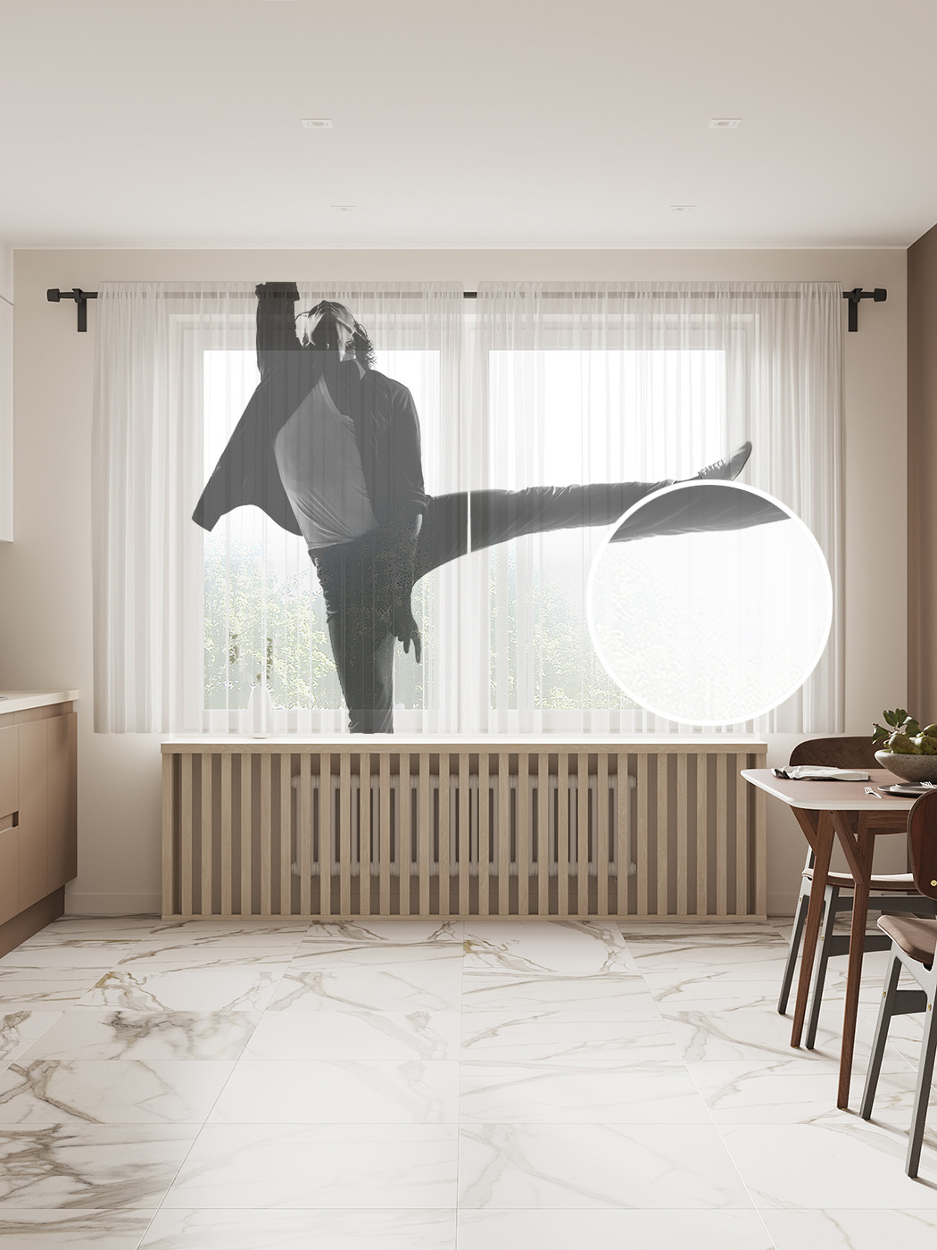 

Фототюль JoyArty "Майкл Джексон в прыжке", 145x180см (2 полотна с лентой + 50 крючков), Майкл Джексон в прыжке