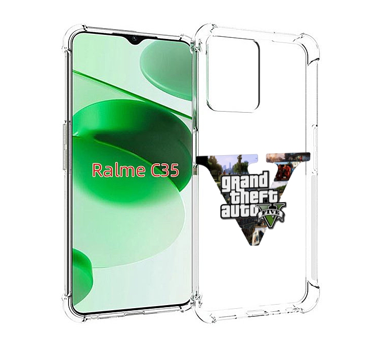 

Чехол MyPads GTA 5 логотип для Realme C35 / Narzo 50A Prime, Прозрачный, Tocco