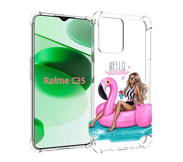 

Чехол MyPads Hello-summer для Realme C35 / Narzo 50A Prime, Прозрачный, Tocco