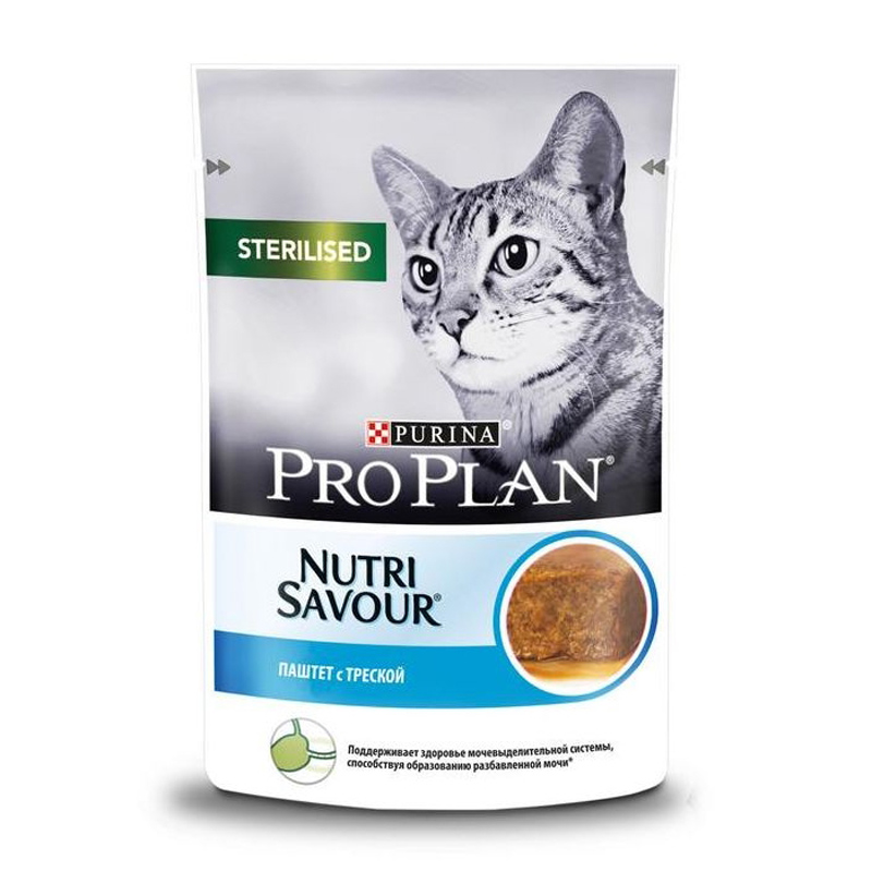 фото Влажный корм для кошек pro plan nutrisavour , треска, 85г