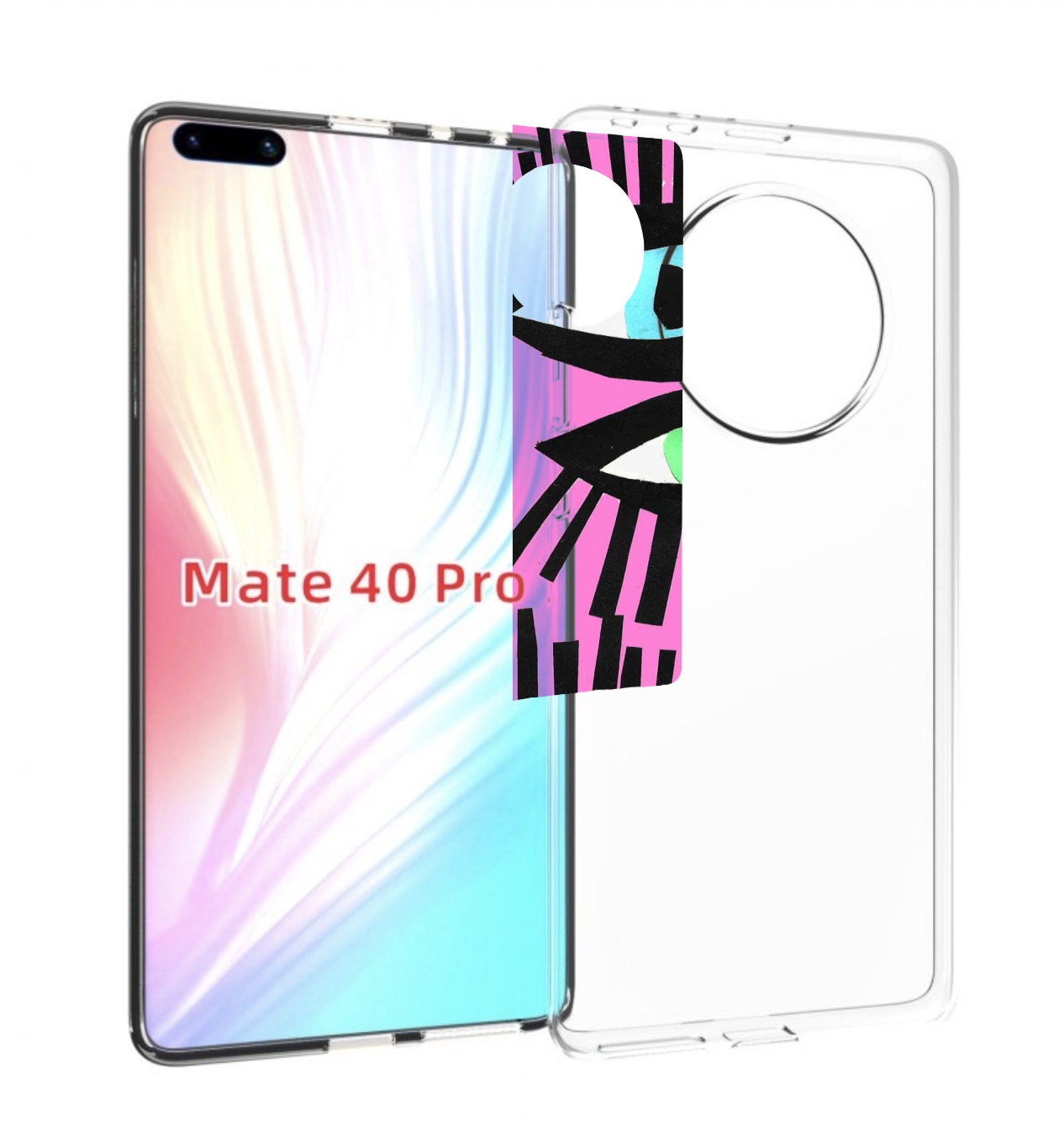 

Чехол MyPads глазки абстракция для Huawei Mate 40 Pro (NOH-NX9), Прозрачный, Tocco