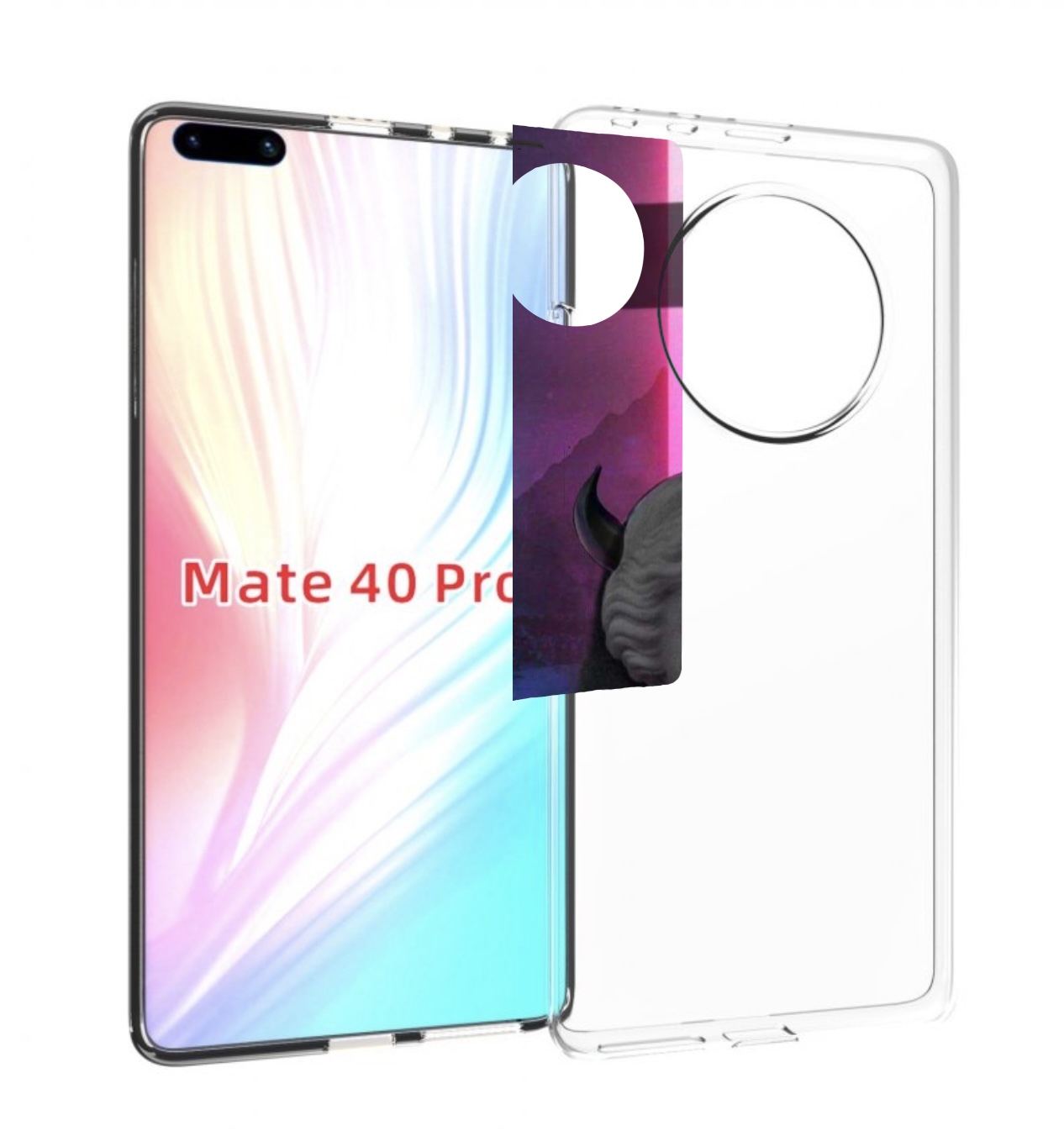 

Чехол MyPads глитч-статуя для Huawei Mate 40 Pro (NOH-NX9), Прозрачный, Tocco
