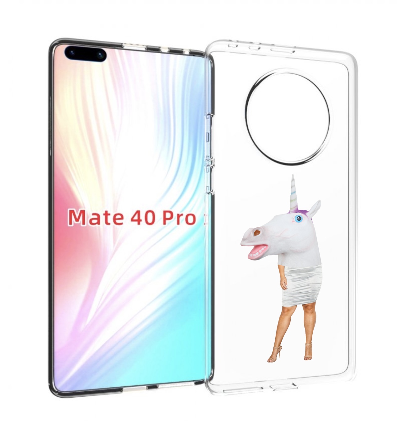 

Чехол MyPads голова-единорога для Huawei Mate 40 Pro (NOH-NX9), Прозрачный, Tocco
