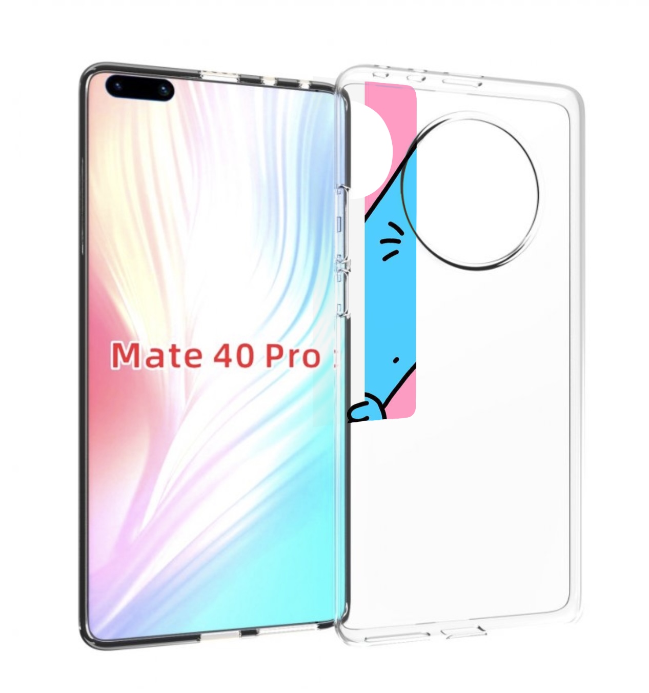 

Чехол MyPads голубой кот в дверце для Huawei Mate 40 Pro (NOH-NX9), Прозрачный, Tocco