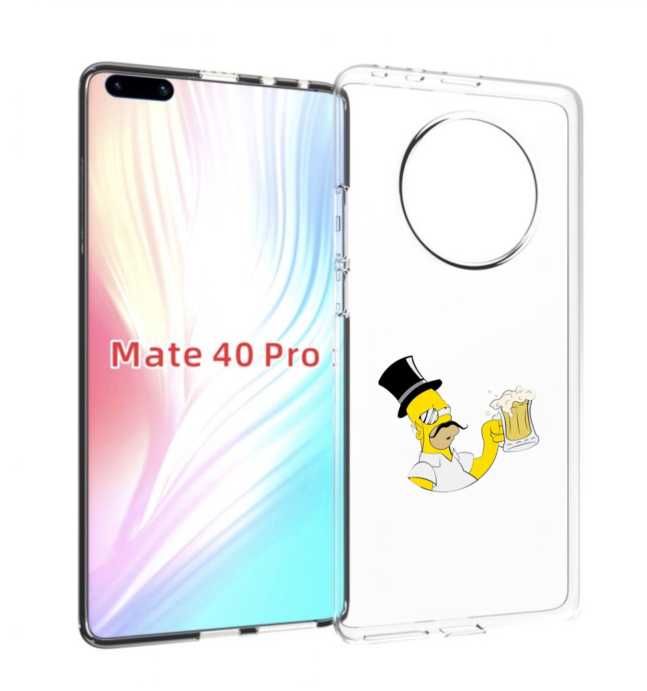 

Чехол MyPads гомер-с-напитком для Huawei Mate 40 Pro (NOH-NX9), Прозрачный, Tocco
