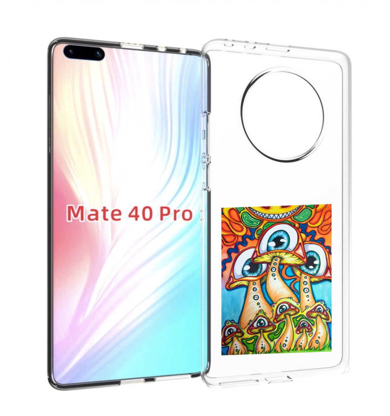 Чехол MyPads грибы с глазами для Huawei Mate 40 Pro (NOH-NX9)