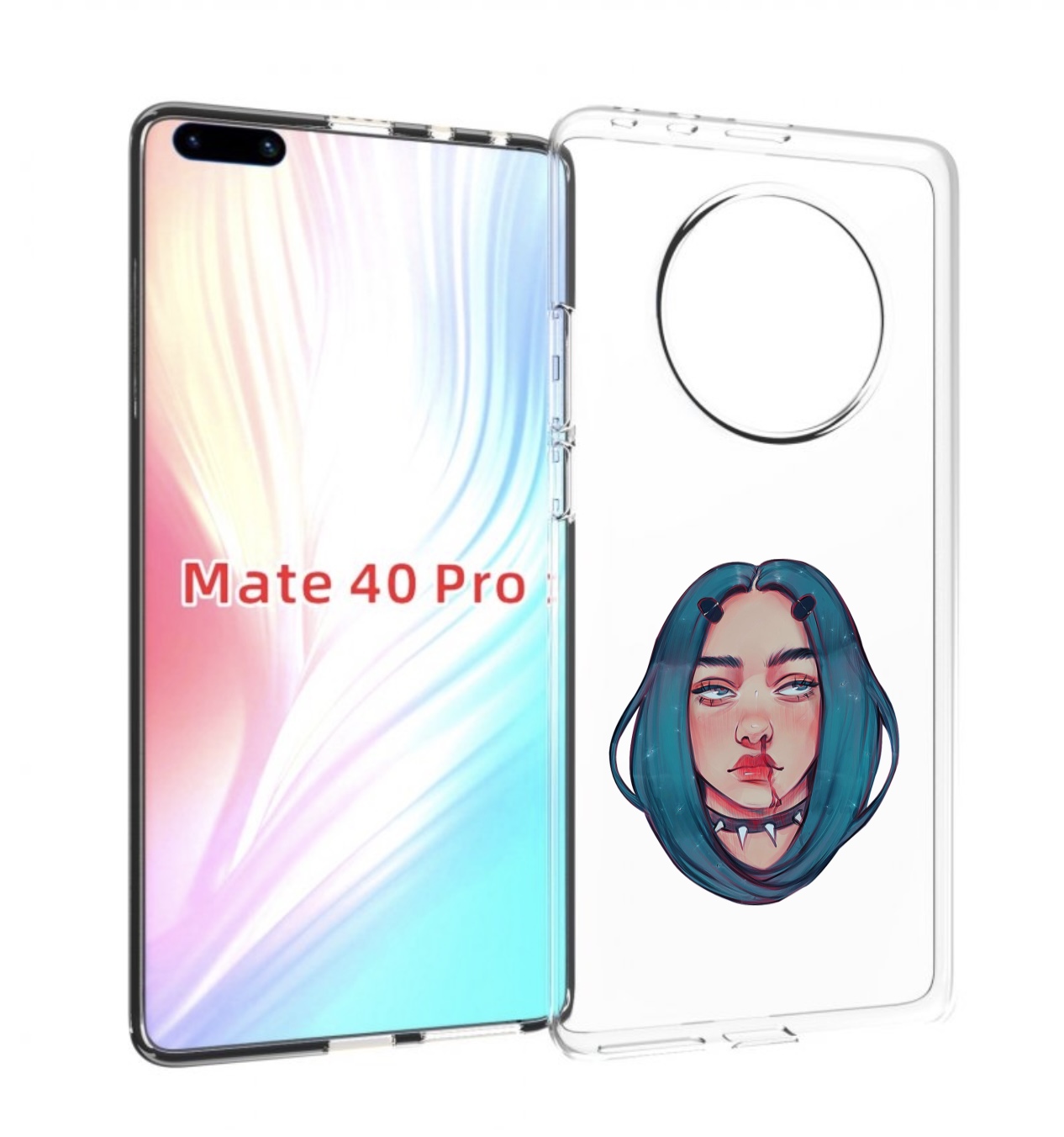 

Чехол MyPads грустная-девушка-с-синими-волосами для Huawei Mate 40 Pro (NOH-NX9), Прозрачный, Tocco