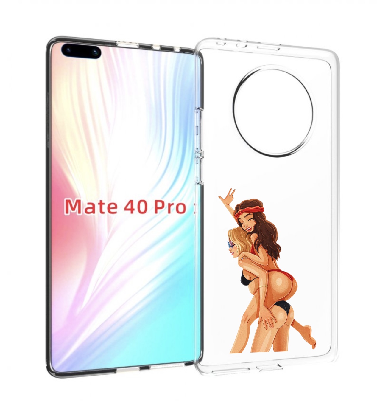 Чехол MyPads две-подружки-в-купальниках женский для Huawei Mate 40 Pro (NOH-NX9)