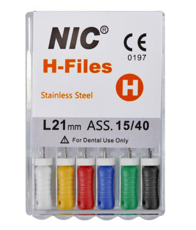 

H-file Nic Superline №015 21 мм, 6 шт., ручной каналорасширитель, №015 21
